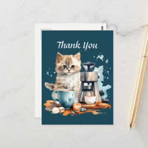 Cute coffee shop thank you or vendors  postcard