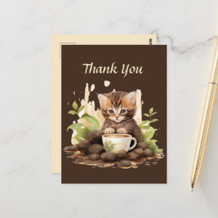 Cute coffee shop thank you or vendors  postcard