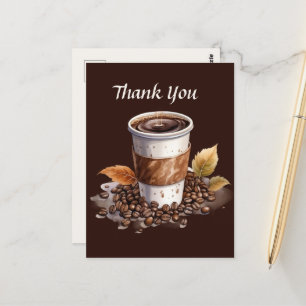 Cute coffee shop thank you or vendors  postcard