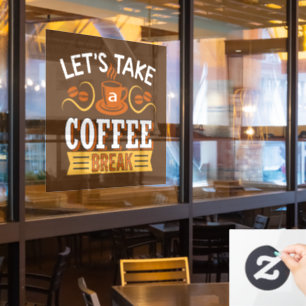 cute coffee shop word art Window Cling