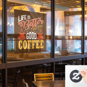 cute coffee shop word art Window Cling