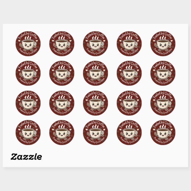 Cute Coffee Vibes Sticker Design (Sheet)