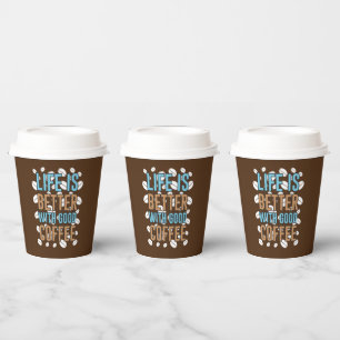 cute coffee word art Paper Cups 