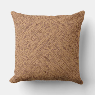 Cute coffee word art pattern cushion