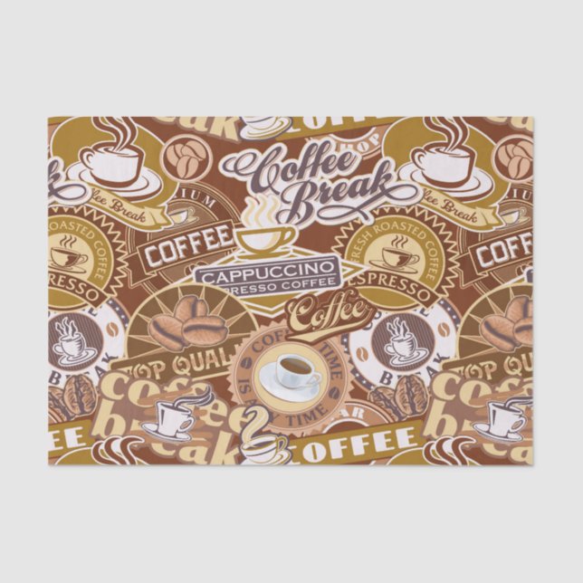 Cute coffee words party tissue paper (Front)