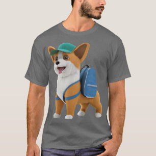 Cute Cogi Puppy Dog Backpack Baseball Cap Back To T-Shirt