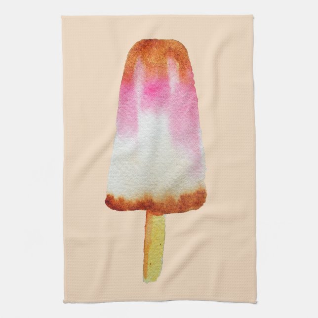 Cute cola popsicle ice-block Summertime Tea Towel (Vertical)
