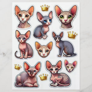 Cute collection of Hairless Kitten Illustrations