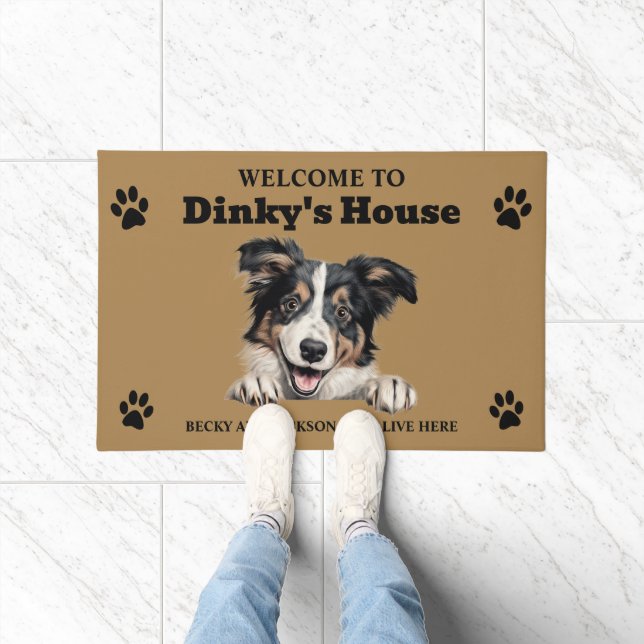 Cute Collie Dog Doormat (Indoor)