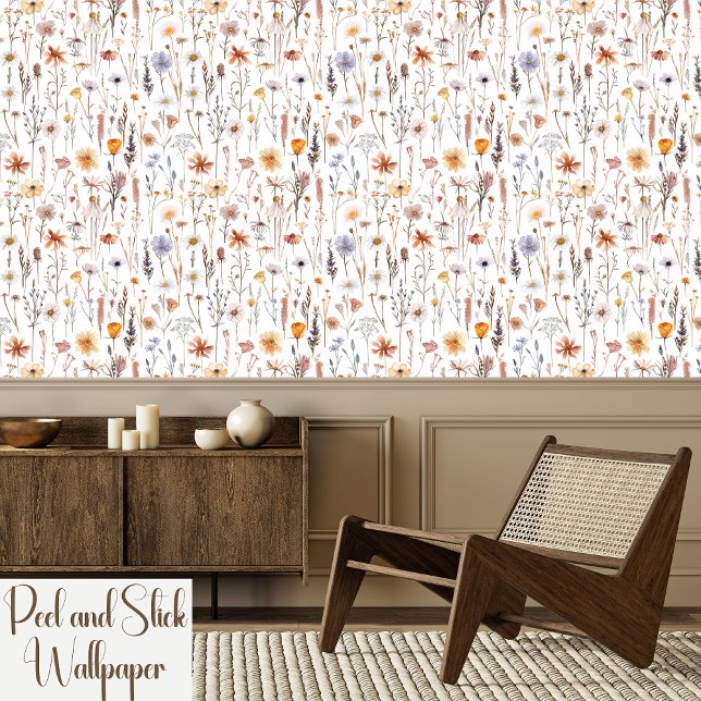 Cute Coloful Wildflowers Meadow Peel & Stick  Wallpaper (Creator Uploaded)