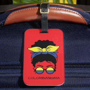 CUTE COLOMBIANISIMA Colombian Girl Flag Luggage Tag