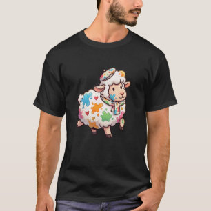 Cute Color Splash Sheep Rainbow Pastel Kawaii T-Shirt
