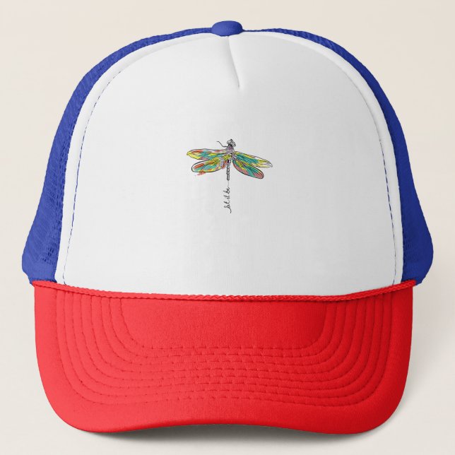 Cute Colored Dragonfly T-Shirt Trucker Hat (Front)