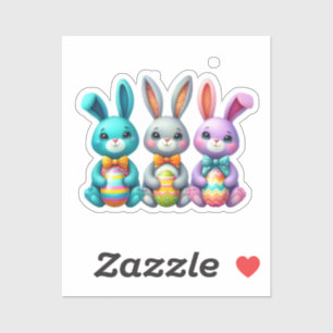 Cute, colorful 3 Easter bunny