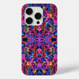 Cute colorful abstract floral patterns iPhone 15 pro case
