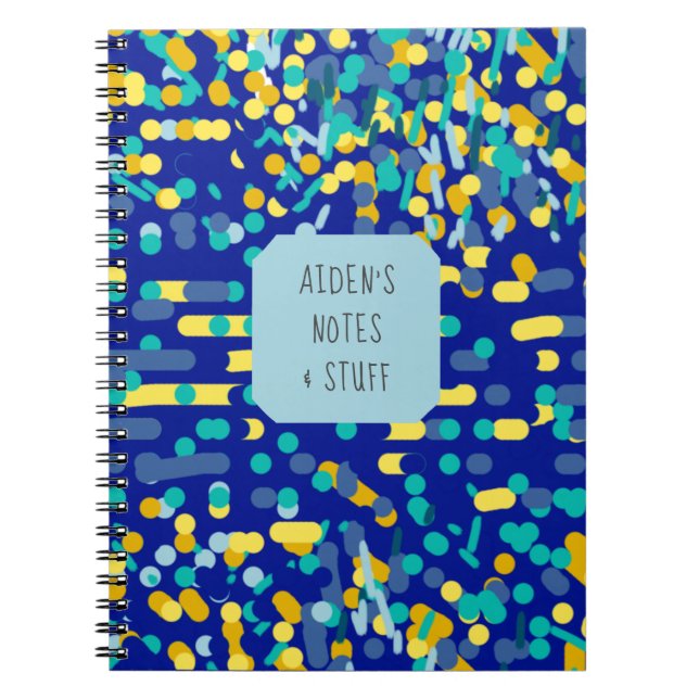 Cute Colorful Artsy Splash Kids Back to School Notebook (Front)