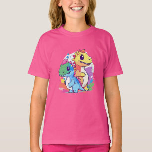 Cute Colorful Baby Dinosaur Design T-Shirt