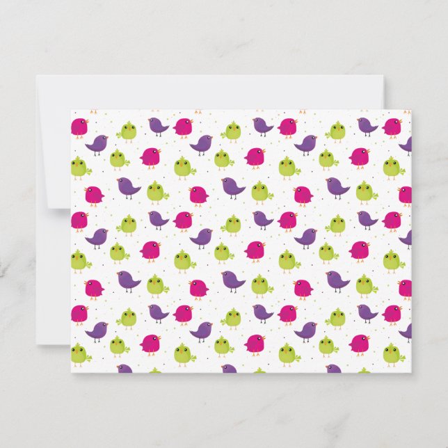 Cute colorful birds   announcement (Front)