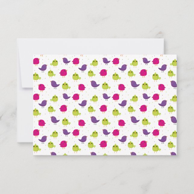 Cute colorful birds  announcement (Front)