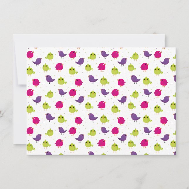 Cute colorful birds  announcement (Front)