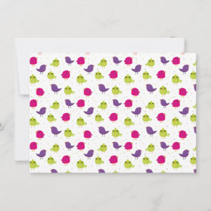 Cute colorful birds announcement