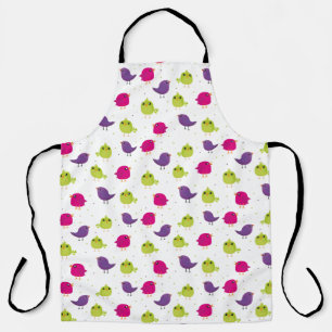 Cute colorful birds apron