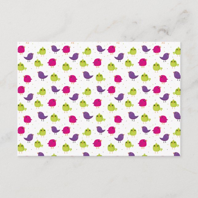 Cute colorful birds   enclosure card (Front)