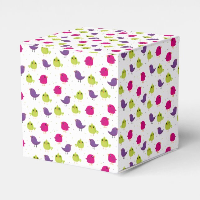 Cute colorful birds  favour box (Front Side)