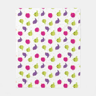 Cute colorful birds fleece blanket