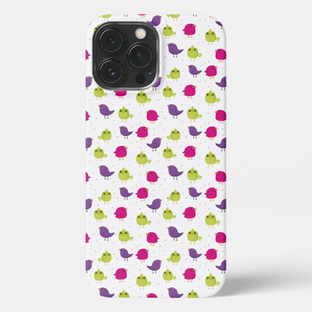Cute colorful birds   iPhone case (Back)
