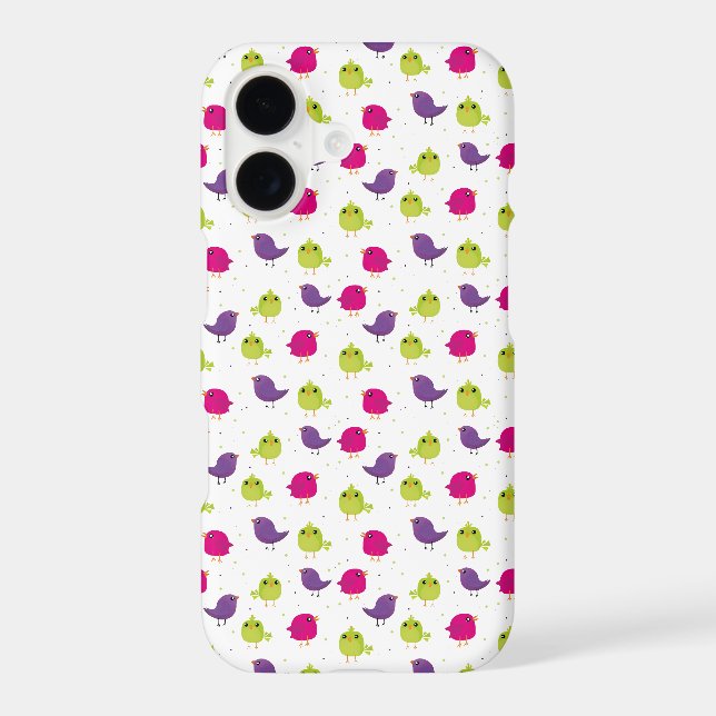 Cute colorful birds   iPhone case (Back)