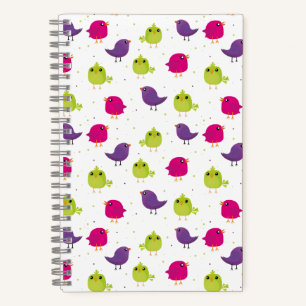 Cute colorful birds notebook