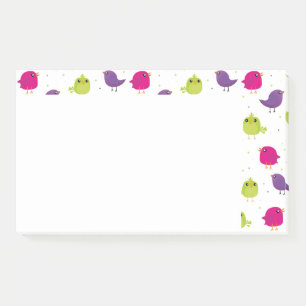 Cute colorful birds post-it notes