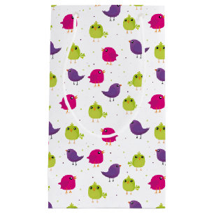 Cute colorful birds small gift bag
