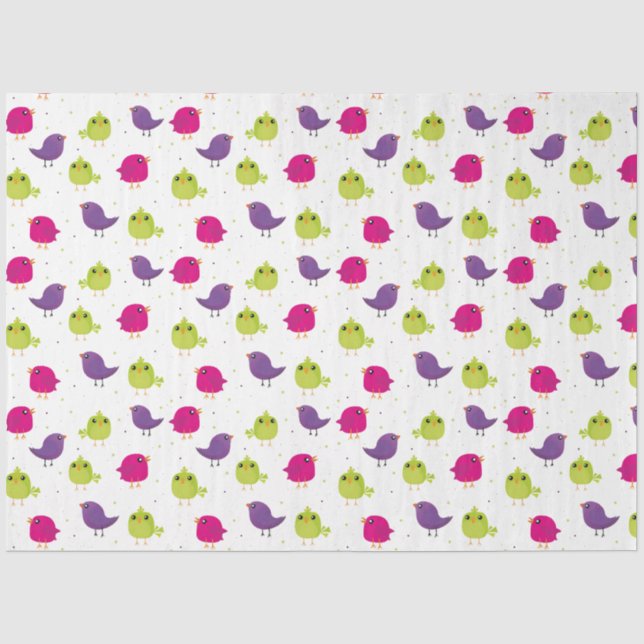 Cute colorful birds  tissue paper (Front)