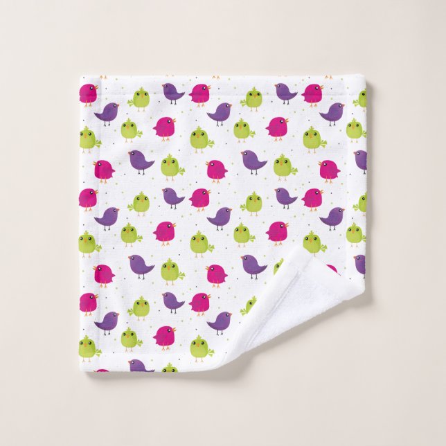Cute colorful birds  wash cloth (Wash Cloth)