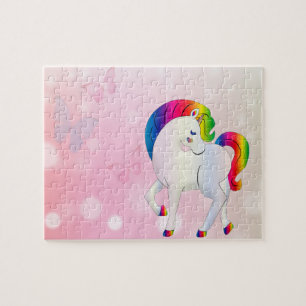 Cute,Colorful,Bokeh,Rainbow Unicorn Jigsaw Puzzle