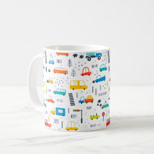 Cute Colorful Car Traffic Pattern Coffee Mug