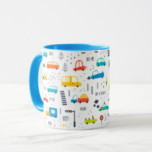 Cute Colorful Car Traffic Pattern Mug