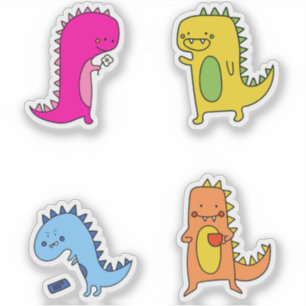 Cute Colorful Cartoon Dinosaurs