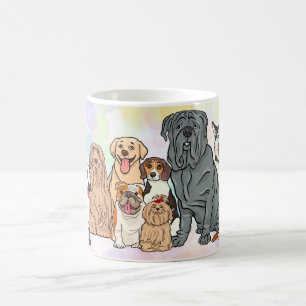Cute Colorful Cartoon Dog for Pet Lovers Coffee Mug