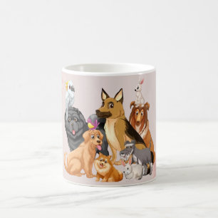 Cute Colorful Cartoon Dog for Pet Lovers Coffee Mug