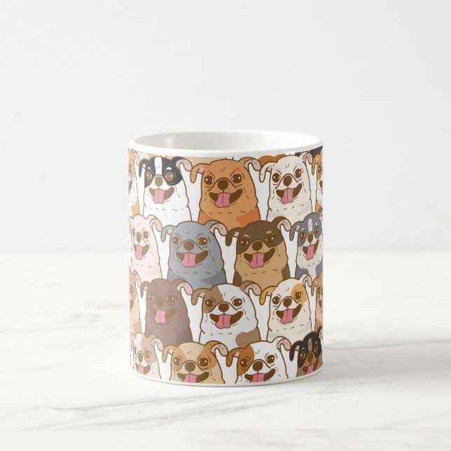 Cute Colorful Cartoon Dog Pattern Ceramic Mug  (Center)