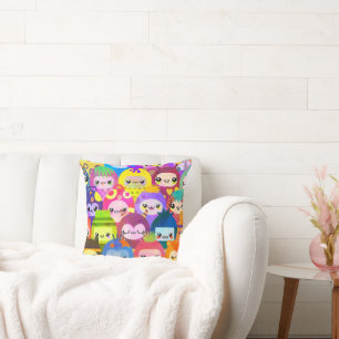 Cute Colorful Cartoon People Characters Cushion