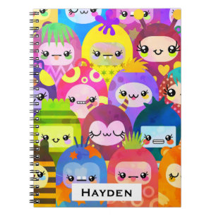 Cute Colorful Cartoon People Personalised Notebook