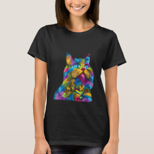 cute colorful cat blue eyes for  cats kitty kitten T-Shirt