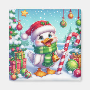 Cute Colorful Christmas duck Magnet