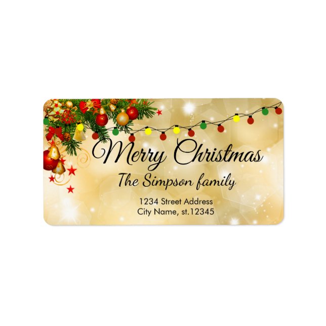 Cute, Colorful, Christmas Ornaments, Christmas Label (Front)