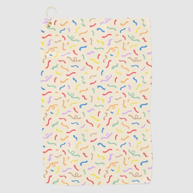 Cute Colorful Confetti Pattern Golf Towel (Front)