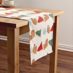 Cute Colorful Cookies Pattern Christmas Short Table Runner